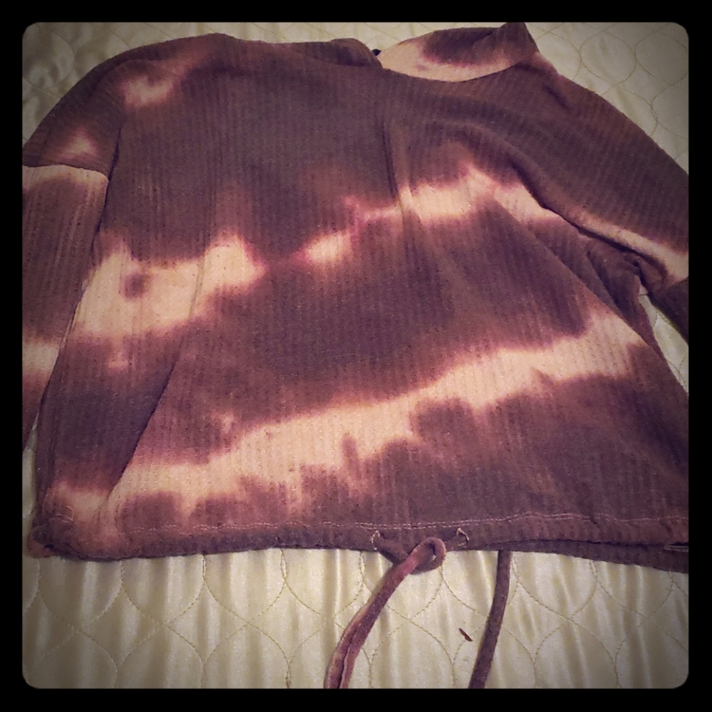Tie dye drawstring sweater